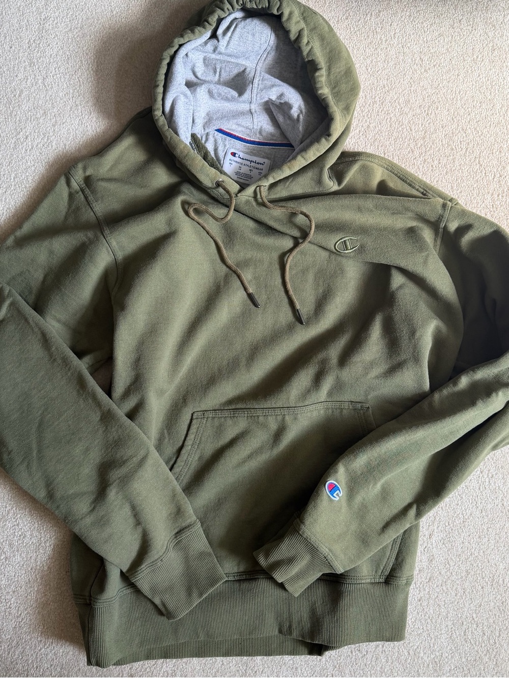 Champion Olive Green Hooded Sweatshirt - Men's Pullover Hoodie